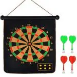 GRABTEEZ Magnet Dartboard 12 Inch Dart Board Game for Kids Double Sided with Darts Size- Inches Magnetic Set - 6 Darts Kids and Adults Double Double 4 Size pcs Safe Indoor Outdoor