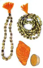 Spherulemuster Wooden Tulsi Mala ,Gomukhi Bag,Chandan Tika,Brown