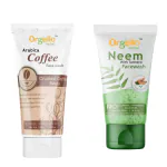 Orgello Coffee Face Wash 1 X 100 ml | Neem And Turmeric face wash 1 X 60 ml | Men Women Girls Boys Normal Oily Dry Skin | Paraben Sulphate Free | Pack of 2