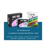 Kadam Pakka Rang Fabric Dye Colour | 25G Pack | Includes Dyfix Color Fixer | Permanent Fabric Dyes For Old Faded Jeans And Clothes (Jeans Blue) Jeans