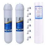 KRPLUS Domestic RO Inline Filter Set with Pre Carbon, Sediment Filter & 5 Micron Spun Filter Suitable for All Kind of RO/UV/UF Water Purifer (Set of 3)