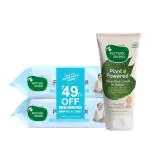Mother Sparsh Combo Of Plant Powered Diaper Rash Cream And Pure Water Unscented Baby Wipes For Baby