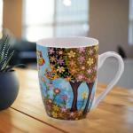 Kookee Ceramic Coffee or Tea Mug with handle White Tree Print