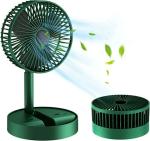 ODD M EVEN Folding 3 Speed Fan Powerful Rechargeable Table Fan with Height and 3 speed Adjustable Folding Telescopic Table Fan 180 Degree Adjustment Battery Powered Portable Travel Mini Decorative Fan