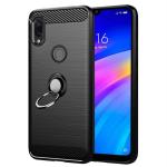 Unistuff Back Case Cover for Mi Redmi Y3, Mi Redmi 7 with Magnetic Kickstand | Premium Matte Finish | Camera Bump Protection | Rubberized Ring Cover - Night Black, 76187