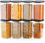 Plastic Square Container Set for Kitchen Storage - 1100ml Containers Set (8)
