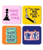 Whats Your Kick One Life Many Fights Boxing Theme Printed Set of 4 Coasters With Beautiful Metal Stand