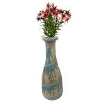 India Meets India Multi Texture Clay With Hand Painting Finish Khurja Pottery Flower Vase 12 inch