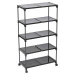 YMRR 5 step Multipurpose Rack with wheels - Color Black