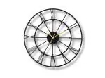 RAP CREATION Luxurious Roman Mordern Metallic Wall Clock for Home and Office | Stylish Latest Home Decor | 37 x 37 (cm) | Black Color (Battery Included)
