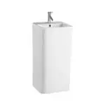 PARRYWARE QUBE Series Floor Standing WASH BASIN (White) With Faucet Hole | 400x400x835mm, Square | Ceramic Basin/Sink for Bathroom, Living Room | NOT Table / Counter Top | C886146