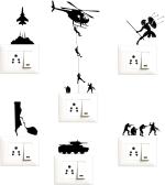 StickMe Vinyl Army Soldiers Adventure Helicopter Gun War Decorative Wall Sticker SM4007