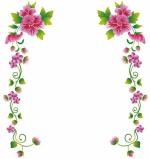 Happy Walls Multicolor Vinyl Flower with Olive Floral Vines Decor Self Adhesive Sticker 58 x 50 cm