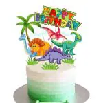 Zyozique Dinosaur Birthday Party Supplies, 1 Set Dinosaur Party Supplies Set for Boys and Girls, Include Cup Cake Topper and Cake Topper