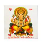 SHOP BY ROOM Ceramic God Ganesh Tiles for Home Entrance, Temple, Office - 6 x 6 Inch