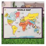 Joginnder Agencies Wooden World Map Puzzle Board for Kids - Age 2-5 years