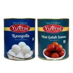 Yuvraj sweets Rasogolla & mini gulab jamun combo pack (1 kg x 2 ) pack