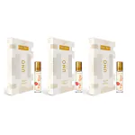 UNO Aroma Unisex Pure Rose Roll-On-Attar With Long-Lasting Fragrance Perfume Pack Of 3 - 8ml Each