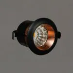 OTS LIGHTS 3-Watt Button Black Rose Copper Finish LED Spot Light (Warm/Yellow/3000k)- 441D