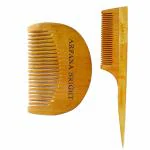 ARPANA BRIGHT Neem Wooden Beard & Tail Comb with wide tooth for effectiv grooming & styling