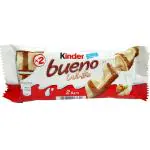 Kinder Bueno White Chocolate Bar Milk And Hazelnuts, 39 G