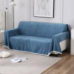 HOKIPO Chenille Sofa Couch Slipcover 3 Seater, 180 (D) x 300 (L) cm, Blue (AR-4645-N3)