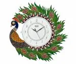 CRAFT WHEEL 69 Ajanta Handpainted Designer Wall Clock for Home decor HandMade White 35 x 35 cm