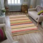 MRIC Collection, Carpet For Living Room , Bedroom Carpet , Floor Carpet , Size 4 x 6 Multi, Strips Wool Carpet