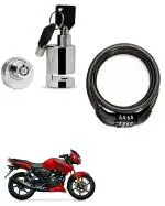 QiisX Heavy Duty Disc Brake Lock Anti Theft Security Lock with Helmet Lock Premium Black Heavy Number Lock for TVS Apache RTR 160