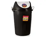 ARISTO Swing Lid Garbage Waste Dustbin 60 LTR (Black)