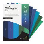 Paper Pep Colorissimi Shades of Ocean Assorted A5 Size Card Stock 220 gsm (Pack of 60)