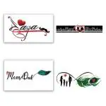 Temporary Tattoowala Wrist tattoo Mom Dad infinity Designs Pack of 4 Temporary Tattoo Sticker For Men and Woman Temporary body Tattoo (2x4 Inch)