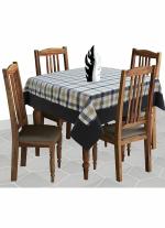 Airwill Handweaved 100% Cotton Checkered Pattern 4 Seater Table Cloth 56 x 56 inches Pack of 1 pc (Grey)