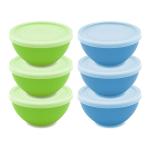 Jaycee Microwave Safe And BPA Free Multicolor Round Virgin Plastic Multipurpose Bowl With Lid - 300 Ml (Pack Of 6)