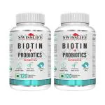 SWISSLIFE FOREVER Biotin || Biotin Suppliments || Health Suppliments with For Long & Thick Hair Growth, Glowing Skin & Longer Nails| For Men And Women 120 Tablets (Pack of 2)