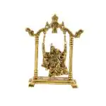 Handicrafts Paradise Radha Krishna Jhoola in metal showpiece for home decor and gifting - 8 inches