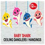 wow party studio personalized ceiling hangings danglers with birthday boy/girl name (12 pieces)- Multi color