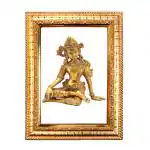 Hawai Feng Shui Mahavastu Remedies Wooden Framed Lord Indra Dev Photo for Home Office Business Place SFDI218GLDFRM