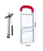 Blue Wonder Stainless Steel Regular Gas Lighter | Knife With Stainless Steel Ajanta Slicer and Multicolour, Pack of 2