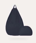 GIGLICK 4XL Bean Bag With Relaxing Curve Footrest Filled With Beans Bean Bag Chair With Bean Filling (Black, Blue)