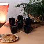Cdi Black Ceramic Glossy Mugs Set of 6