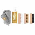 Herbal Home Shoe Care Dispensor Pump Gel Solution Fliptop cap 100 ml With One Bristle Shoe Soft Brush,Medium Brush,Hard Brush And Microfiber Cloth Shoe Cleaning Kit, Shoe Cleaner Kit For Sneaker,Sports Shoe Cleaner Foam Spray