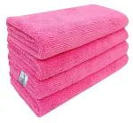 Softspun Pink Microfiber Cloth (Pack of 4)