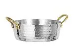 Shapes Silver Stainless Steel Hammer Serving Platter l kitchen items l kadai Handi l Stainless steel handi l servicing handi