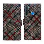 A D Enterprises Check Flip Cover for Realme 5 | Magnetic Case | Shock Absorbent | Flip Cover Realme 5