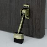 Plantex Heavy Duty 5 inch Kick Down Door Stopper with Strong Rubber Grip for Tile/Vinyl/Hardwoods/Carpet Floor for Home and Office Doors Pack of 2 (Brass Antique)