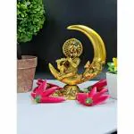 Pranjals House Aluminium Gold Gopal Krishna On Moon Idol Statue Show Piece