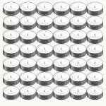 Tea Light Candles - Pack of 50 Unscented White Candles | Smokeless | 10 gm each