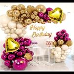 SV Traders Shiny Balloons Metallic Balloons For Birthday/Anniversary Combo Set Of 119 Pcs-Golden