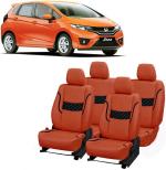 AUTO-SAFE Orange, Black PU Leather Car Seat Cover for Honda Jazz